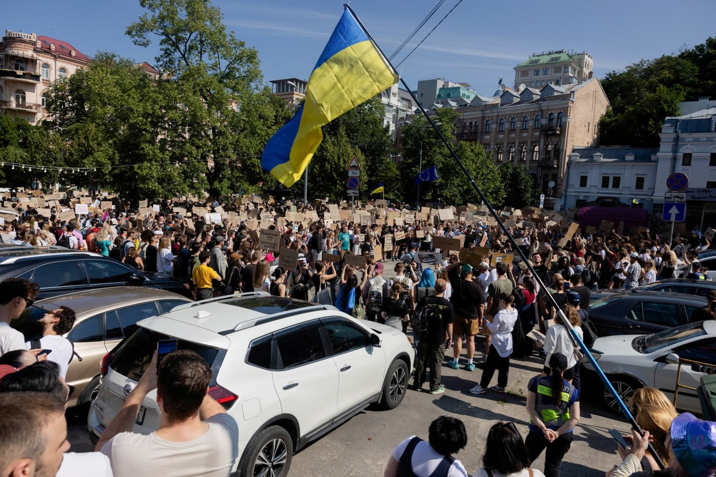 Ukrainians take to the streets after Zelenskyy ousts defense minister in surprise shake-up