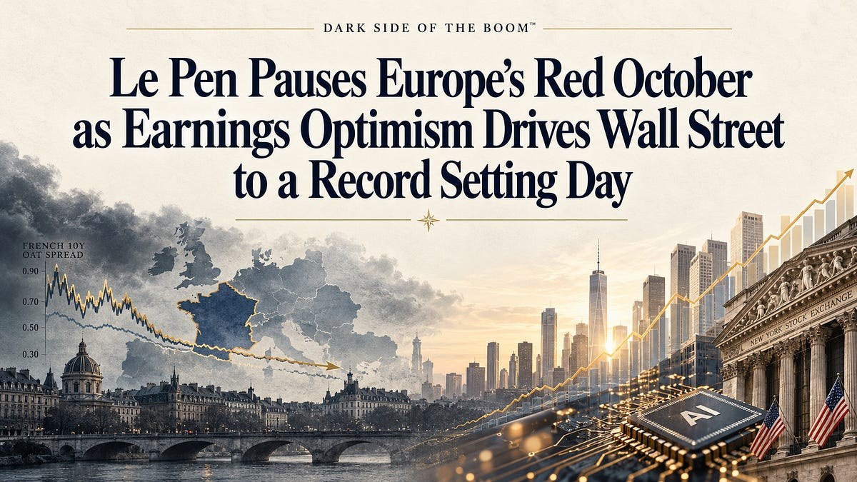 Le Pen Pauses Europe’s Red October as Earnings Optimism Drives Wall Street Higher